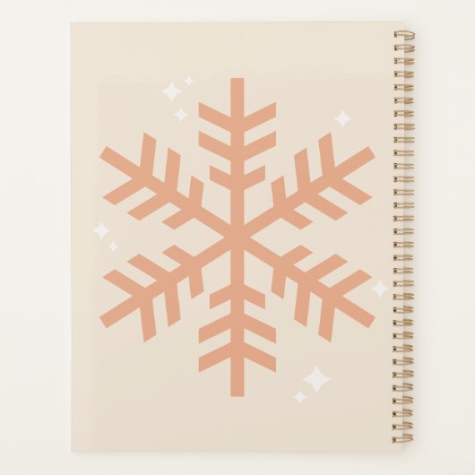 Kerstmis Snowflake Beige Planner (Achterkant)