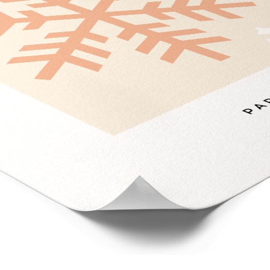 Kerstmis Snowflake Beige Poster (Hoek)