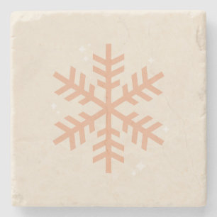 Kerstmis Snowflake Beige Stenen Onderzetter