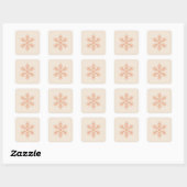 Kerstmis Snowflake Beige Vierkante Sticker (Vel)