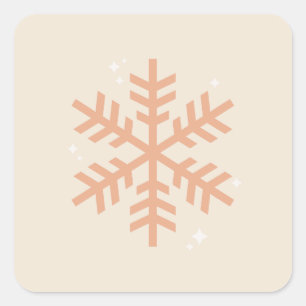 Kerstmis Snowflake Beige Vierkante Sticker