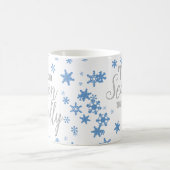 Kerstmis: Snowflake Blue Silver Koffiemok (Center)