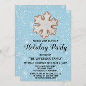Kerstmis Snowflake Cookie Holiday Blue Snow Kaart (Voorkant / Achterkant)