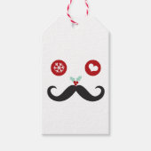 Kerstmis Snowflake Funny Mustache Face Holiday Cadeaulabel (Voorkant)