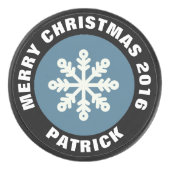 Kerstmis Snowflake Hockey Puck (Voorkant)