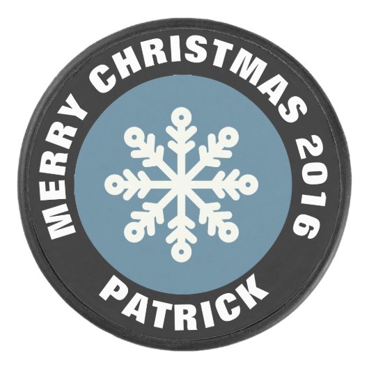 Kerstmis Snowflake Hockey Puck (Voorkant)