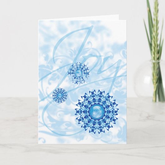 Kerstmis: snowflake Holiday Xmas leeg binnenin Feestdagen Kaart (Voorkant)