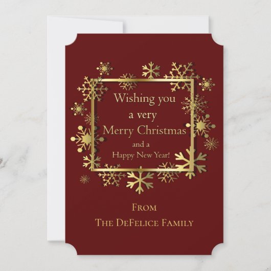 Kerstmis - Snowflake Lijst met Greeting Red Kaart (Voorkant)