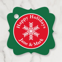 Kerstmis Snowflake Prettige feestdagen Bedankjes Labels