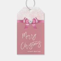 Kerstmis Snowflake Roze Ribbon Diamant