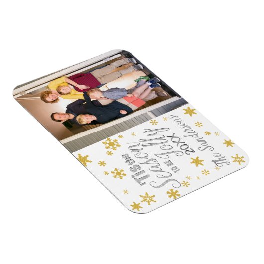 Kerstmis: Snowflake Silver Gold Magneet (Rechterzijde)