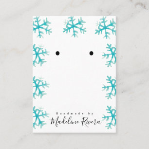 Kerstmis Snowflakes Artisan Earring Display Cards Contactkaartje