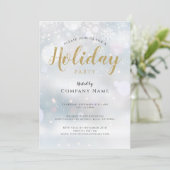 Kerstmis Snowflakes Corporate Holiday Party Kaart (Staand voorkant)
