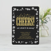 Kerstmis Snowflakes Holiday Party nodigt uit Kaart (Staand voorkant)