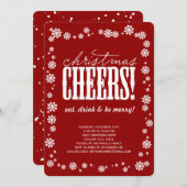 Kerstmis Snowflakes Holiday Party nodigt uit Kaart (Voorkant / Achterkant)