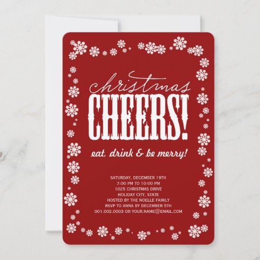 Kerstmis Snowflakes Holiday Party nodigt uit Kaart (Voorkant)