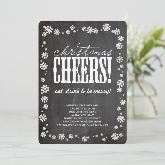 Kerstmis Snowflakes Holiday Party nodigt uit Kaart (Staand voorkant)
