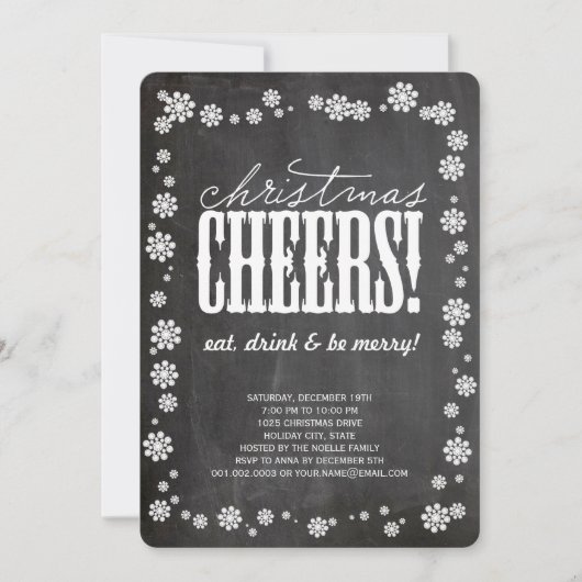 Kerstmis Snowflakes Holiday Party nodigt uit Kaart (Voorkant)