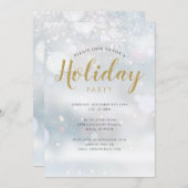 Kerstmis Snowflakes Holiday Party Uitnodiging (Voorkant / Achterkant)