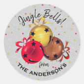 Kerstmis Snowflakes Holiday Ronde Sticker (Voorkant)