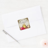 Kerstmis: Snowflakes Holiday Vierkante Sticker (Envelop)