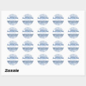 Kerstmis Snowflakes Sparkle Blue White Ronde Sticker (Vel)