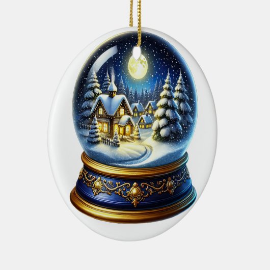 Kerstmis Snowglobe Jaarlijks Keramisch Ornament (Rechts)