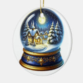 Kerstmis Snowglobe Jaarlijks Keramisch Ornament (Links)