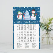Kerstmis Snowman Baby shower Word Search Game (Staand voorkant)