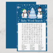 Kerstmis Snowman Baby shower Word Search Game (Voorkant / Achterkant)