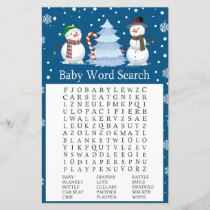 Kerstmis Snowman Baby shower Word Search Game