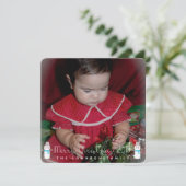 Kerstmis Snowman Babys Kinder Fotogroet Kaart (Staand voorkant)