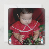 Kerstmis Snowman Babys Kinder Fotogroet Kaart (Voorkant)
