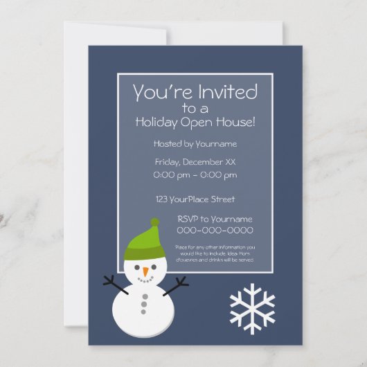 Kerstmis - Snowman - blauw Kaart (Voorkant)