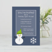 Kerstmis - Snowman - blauw Kaart (Staand voorkant)