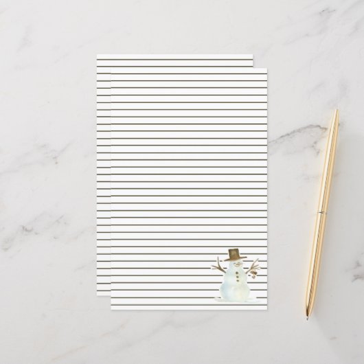 Kerstmis Snowman Brown Persoonlijke feestdag (Voorkant / Achterkant in situ)