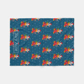 Kerstmis Snowman Candy Cane Patroon Snowflakes Fleece Deken (Voorkant (Horizontaal))