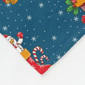 Kerstmis Snowman Candy Cane Patroon Snowflakes Fleece Deken (Hoek)