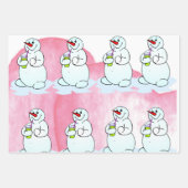 Kerstmis Snowman Coffee Ugly KerstSweaters Inpakpapier Vel (Voorkant 3)