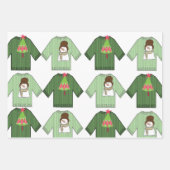 Kerstmis Snowman Coffee Ugly KerstSweaters Inpakpapier Vel (Voorkant 2)