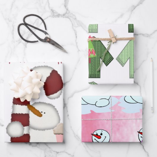 Kerstmis Snowman Coffee Ugly KerstSweaters Inpakpapier Vel (Voorkant)