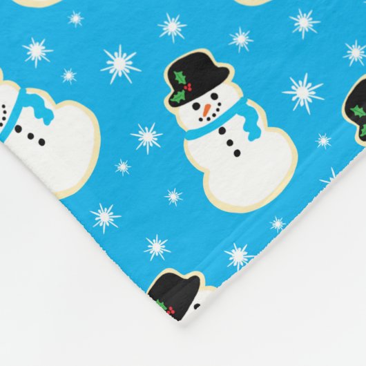 Kerstmis Snowman Cookie Pattern Fleece Deken (Hoek)