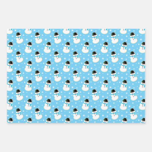 Kerstmis Snowman Cookie Pattern Inpakpapier Vel (Voorkant 3)