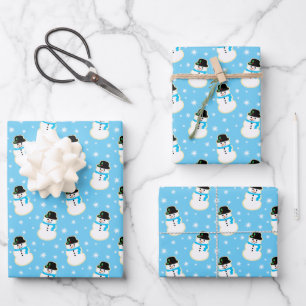 Kerstmis Snowman Cookie Pattern Inpakpapier Vel