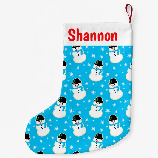 Kerstmis Snowman Cookie Pattern Kleine Kerstsok (Achterkant)