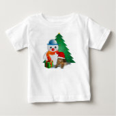 Kerstmis Snowman Cotton Baby Shirt (Voorkant)