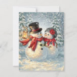 Kerstmis Snowman Couple Holiday Kaart<br><div class="desc">Kerstman Couple Holiday Kaart.</div>