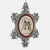 Kerstmis Snowman Couple Tin Sneeuwvlok Ornament (Links)