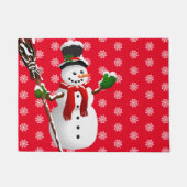 Kerstmis Snowman Doormat Deurmat (Voorkant)