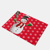 Kerstmis Snowman Doormat Deurmat (Schuin)